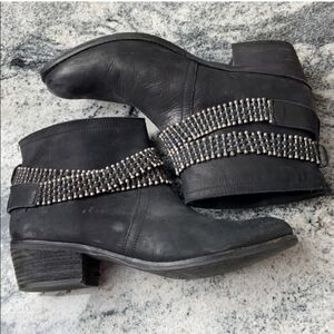 Matisse Black Ankle Boots with Silver Studs Size 9